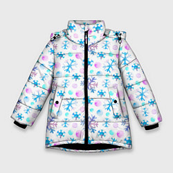 Зимняя куртка для девочки Снежинки - новый год