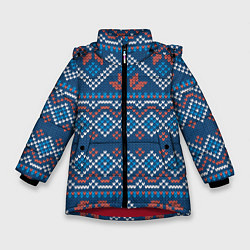 Зимняя куртка для девочки Зимний вязанный стиль