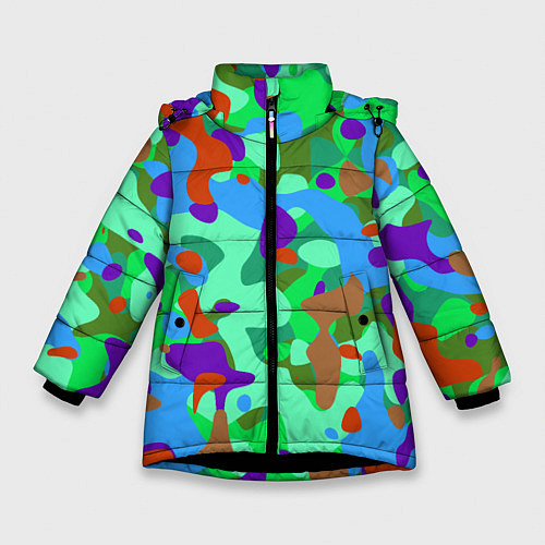 Зимняя куртка для девочки Абстракция цвета / 3D-Черный – фото 1