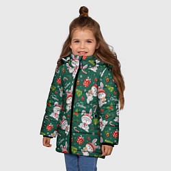 Куртка зимняя для девочки Merry Christmas Rabbit 2023, цвет: 3D-светло-серый — фото 2