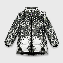 Куртка зимняя для девочки Треугольный шум, цвет: 3D-черный