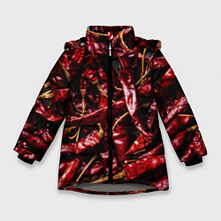 Куртка зимняя для девочки Перчики чили, цвет: 3D-светло-серый