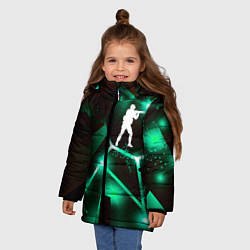 Куртка зимняя для девочки Counter Strike разлом плит, цвет: 3D-черный — фото 2