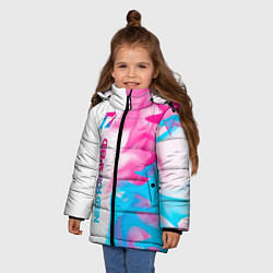 Куртка зимняя для девочки Need for Speed neon gradient style: по-вертикали, цвет: 3D-черный — фото 2