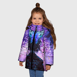 Куртка зимняя для девочки Шинобу Кочо - Великолепная бабочка, цвет: 3D-красный — фото 2