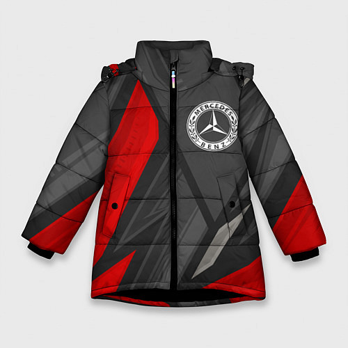 Зимняя куртка для девочки Mercedes sports racing / 3D-Черный – фото 1