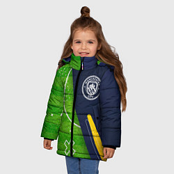 Куртка зимняя для девочки Manchester City football field, цвет: 3D-черный — фото 2