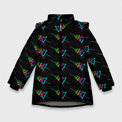 Куртка зимняя для девочки Colored triangles, цвет: 3D-светло-серый
