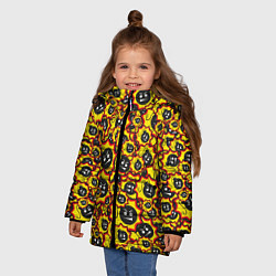 Куртка зимняя для девочки Serious Sam logo pattern, цвет: 3D-красный — фото 2
