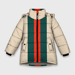 Зимняя куртка для девочки Полосы триколор красный зеленый