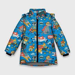 Куртка зимняя для девочки Животные-супергерои, цвет: 3D-светло-серый