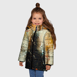 Куртка зимняя для девочки Туман, тени и краски, цвет: 3D-красный — фото 2