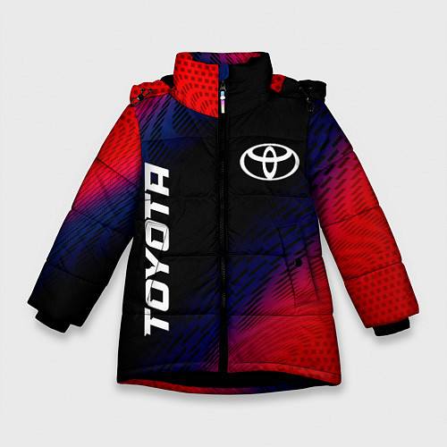 Зимняя куртка для девочки Toyota красный карбон / 3D-Черный – фото 1