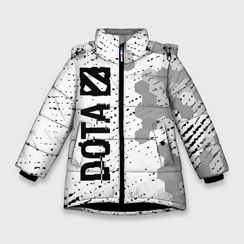 Зимняя куртка для девочки Dota glitch на светлом фоне: по-вертикали / 3D-Черный – фото 1