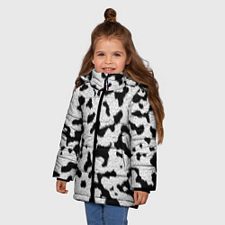 Куртка зимняя для девочки Далматин - текстура, цвет: 3D-черный — фото 2