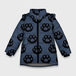 Куртка зимняя для девочки Кошачьи лапки, цвет: 3D-светло-серый