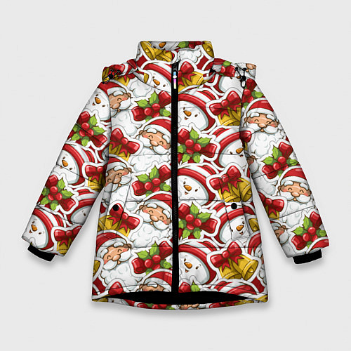 Зимняя куртка для девочки Новогодний праздник / 3D-Черный – фото 1