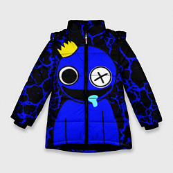 Куртка зимняя для девочки Радужные друзья - персонаж Синий, цвет: 3D-черный