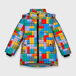 Зимняя куртка для девочки Детский конструктор - текстура