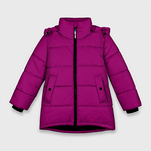 Зимняя куртка для девочки Баклажановый радуга / 3D-Черный – фото 1