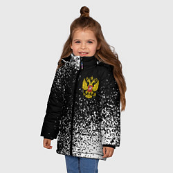 Куртка зимняя для девочки Ветеринар из России и герб РФ сборку, цвет: 3D-черный — фото 2