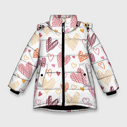 Куртка зимняя для девочки Hearts world, цвет: 3D-черный