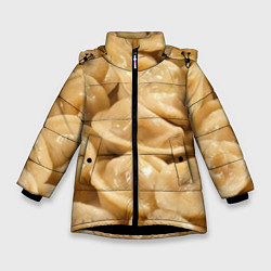Куртка зимняя для девочки Пельмени, цвет: 3D-черный