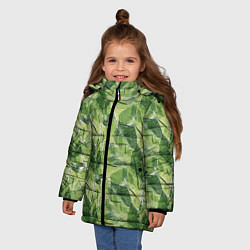 Куртка зимняя для девочки Милитари листья крупные, цвет: 3D-красный — фото 2