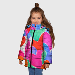 Куртка зимняя для девочки Сердечный день, цвет: 3D-черный — фото 2