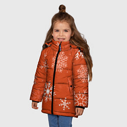 Куртка зимняя для девочки Orange snow, цвет: 3D-черный — фото 2