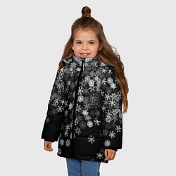Куртка зимняя для девочки Пушистые снежинки, цвет: 3D-красный — фото 2