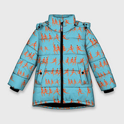 Куртка зимняя для девочки Женский марафон, цвет: 3D-черный