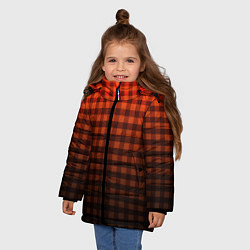 Куртка зимняя для девочки Красно-черный узор в клетку, цвет: 3D-красный — фото 2