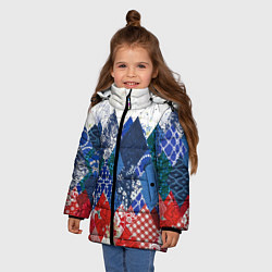 Куртка зимняя для девочки Флаг России в стиле пэчворк, цвет: 3D-светло-серый — фото 2