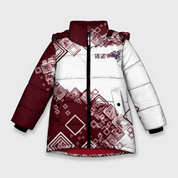 Куртка зимняя для девочки Горы зовут Сноуборд, цвет: 3D-красный