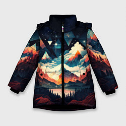 Зимняя куртка для девочки Футуризм горы