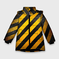 Куртка зимняя для девочки Черно-желтая опасность, цвет: 3D-черный