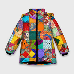 Зимняя куртка для девочки Разноцветные лоскуты