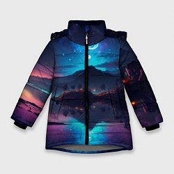 Зимняя куртка для девочки Ночное небо, пейзаж