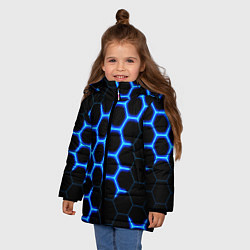 Куртка зимняя для девочки Неоновая броня земля воздух, цвет: 3D-красный — фото 2