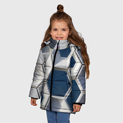 Куртка зимняя для девочки Кубический мир, цвет: 3D-черный — фото 2