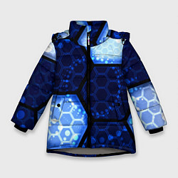 Куртка зимняя для девочки Магическая броня соты из игры ведьмак, цвет: 3D-светло-серый