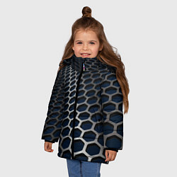 Куртка зимняя для девочки Металическая бронь, цвет: 3D-черный — фото 2