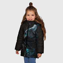 Куртка зимняя для девочки Кошечка с голубыми глазами, цвет: 3D-черный — фото 2