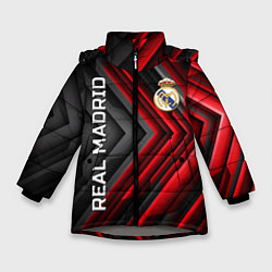 Куртка зимняя для девочки Real Madrid art, цвет: 3D-светло-серый