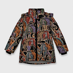 Зимняя куртка для девочки Камуфляж из слона