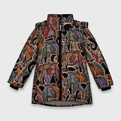 Куртка зимняя для девочки Камуфляж из слона, цвет: 3D-светло-серый