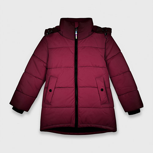 Зимняя куртка для девочки Градиент светлая марсала с переходом в черный / 3D-Черный – фото 1