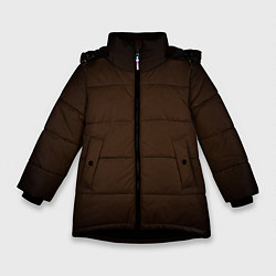 Куртка зимняя для девочки Фон оттенка шоколад и черная виньетка, цвет: 3D-черный