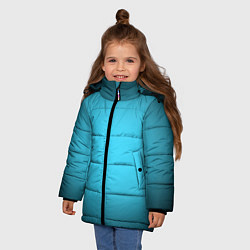 Куртка зимняя для девочки Небесный градиент, цвет: 3D-черный — фото 2